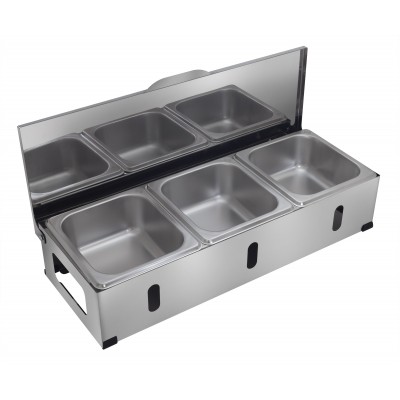 Condimentadora Pizzarola Inox 3 Cubas Inox Tampa Reta - Aisa